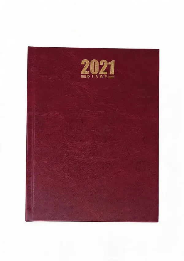 Maroon_Pu_Textured_Gold_Accent_2021_Ruled_Diary