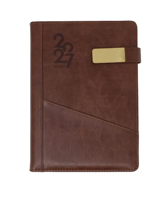 Brown_Textured_Pu_Strap_Closure_Diary_Notebook_365_Pages