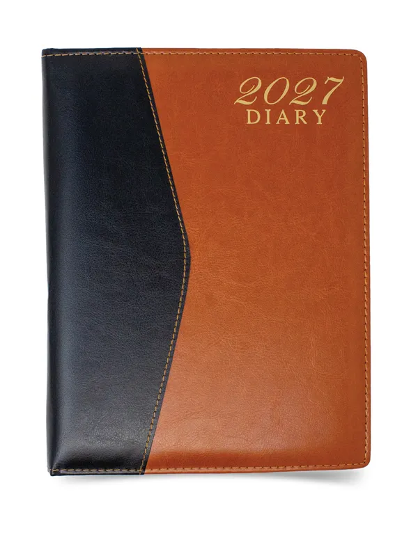 Black_Brown_Two_Tone_Curved_Panel_Hardcover_2027_Diary_365_Pages