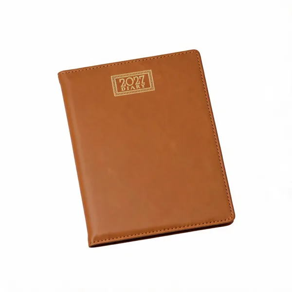 Brown_Pu_Stitched_Border_2027_Hardcover_Ruled_Diary