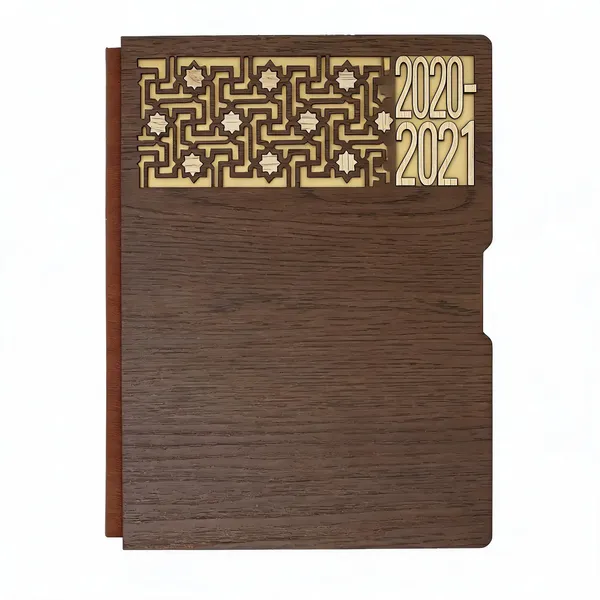 Brown_Wood_Cover_Geometric_Cutwork_2020-2021_Diary