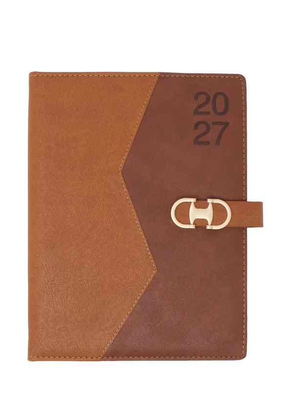 Brown_Pu_Leather_Finish_Geometric_Strap_2027_Diary