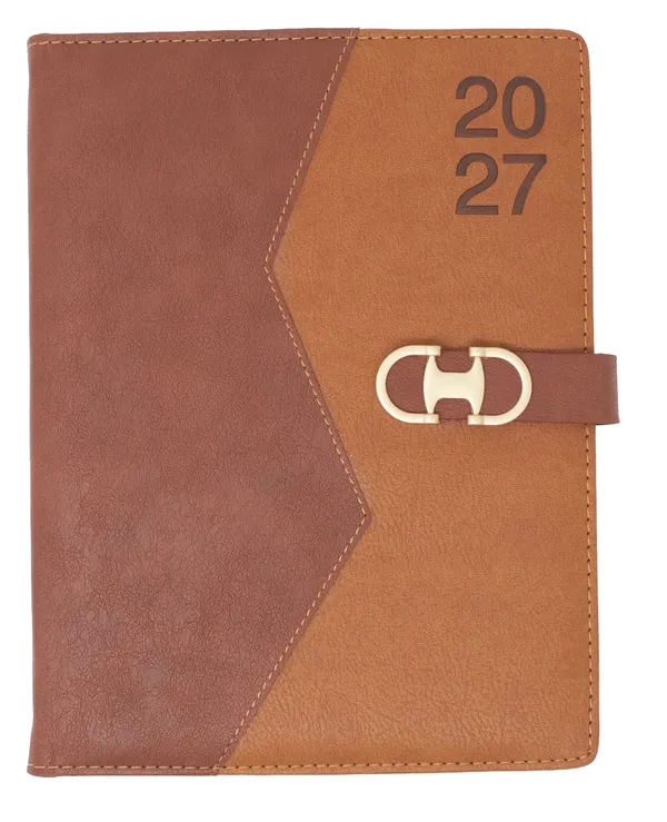 Brown_Pu_Cover_Two_Tone_Geometric_2027_Diary_With_Strap
