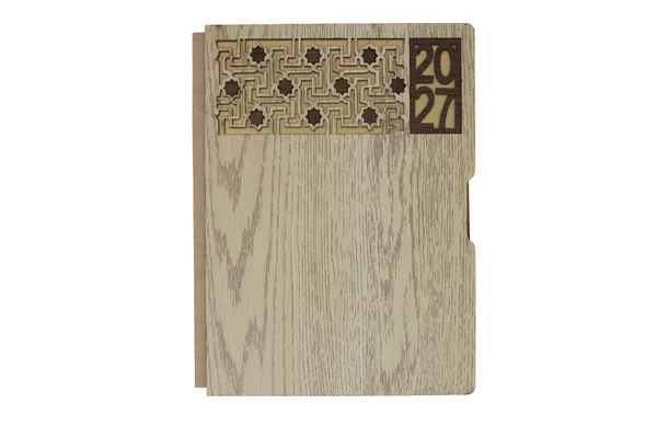 Beige_Wood_Cover_Geometric_Cutwork_2027_Diary