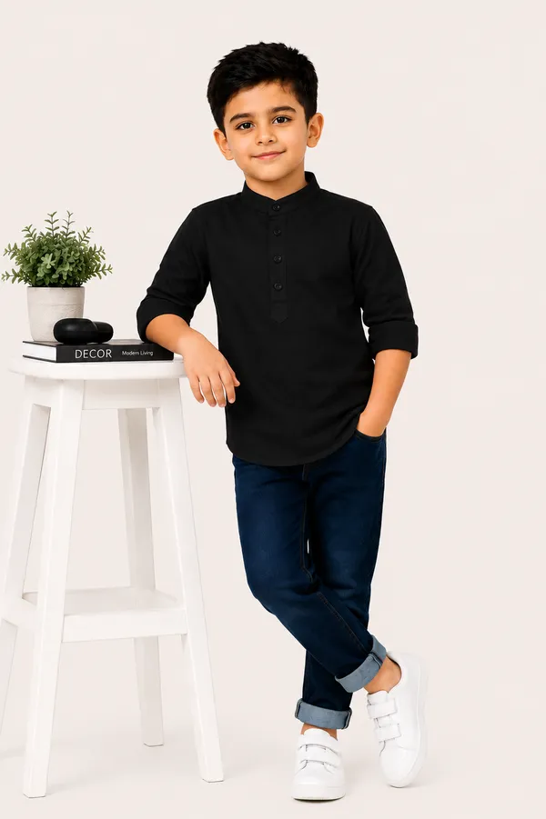 Black_Mandarin_Collar_Kurta_for_Boys