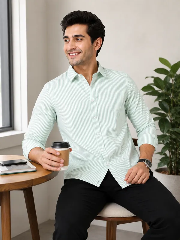Light_Green_Striped_Regular_Fit_Shirt_for_Men