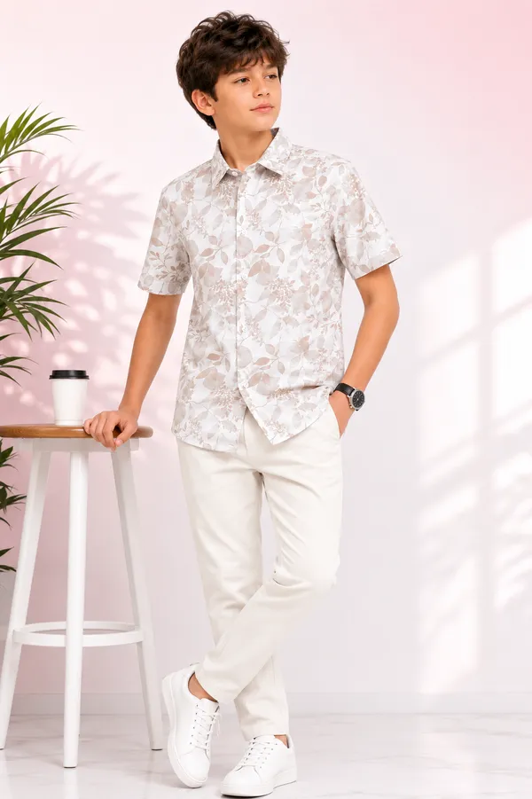 White_Floral_Print_Short_Sleeve_Shirt_for_Men