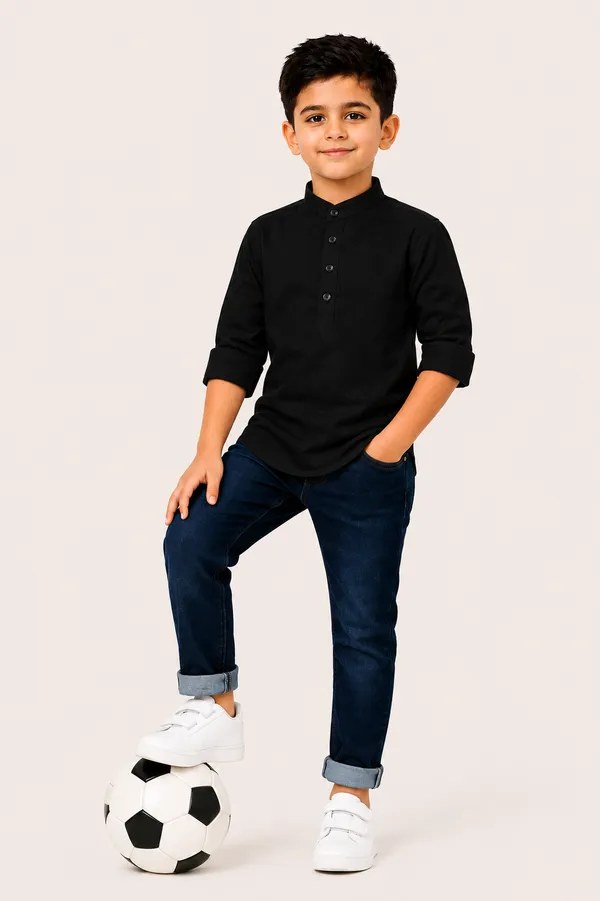Black_Mandarin_Collar_Kurta_for_Boys