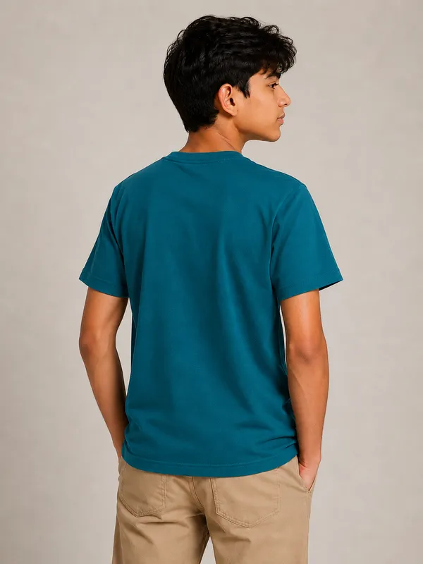 Teal_Round_Neck_Graphic_T-Shirt_for_Boys