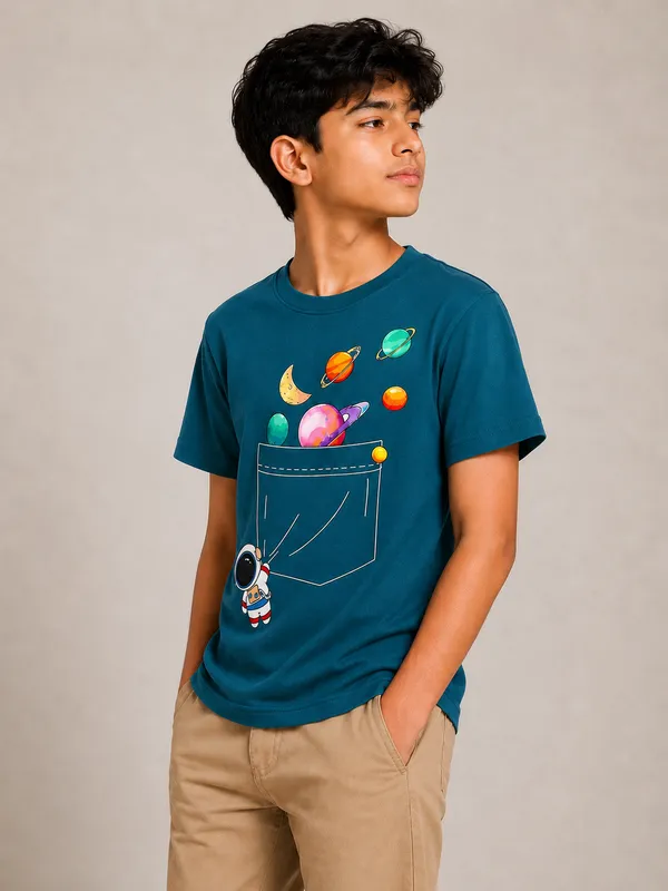 Teal_Round_Neck_Graphic_T-Shirt_for_Boys