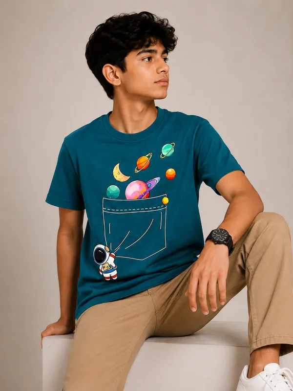 Teal_Round_Neck_Graphic_T-Shirt_for_Boys