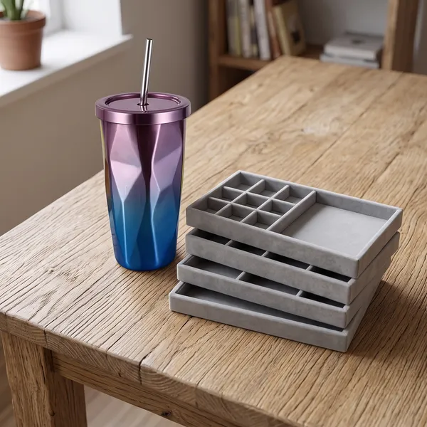Stainless_Steel_Gradient_Geometric_Tumbler_With_Straw_And_Multi_Section_Jewellery_Organiser_Tray_Set
