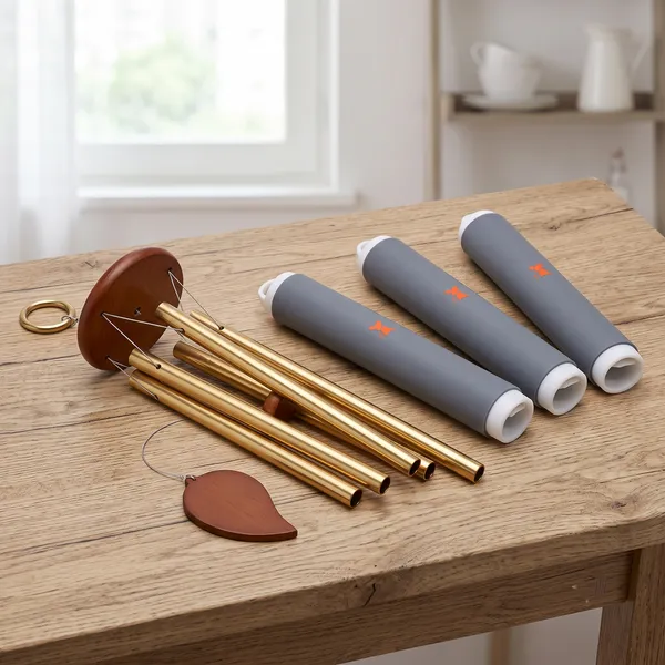 Metal_Gold_Tone_Leaf_Sail_Decorative_Wind_Chime_And_Heat_Resistant_Pan_Handle_Covers