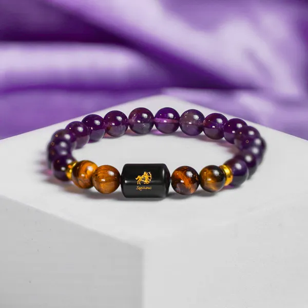 Sagittarius_Bracelet_Amethyst_Tiger_Eye_
