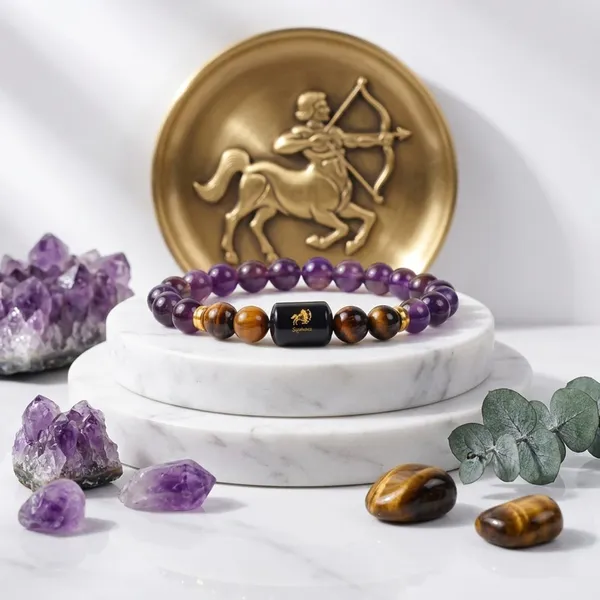 Sagittarius_Bracelet_Amethyst_Tiger_Eye_