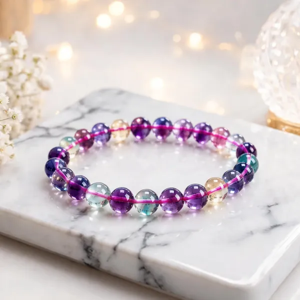 Rainbow_Fluorite_Beaded_Bracelet