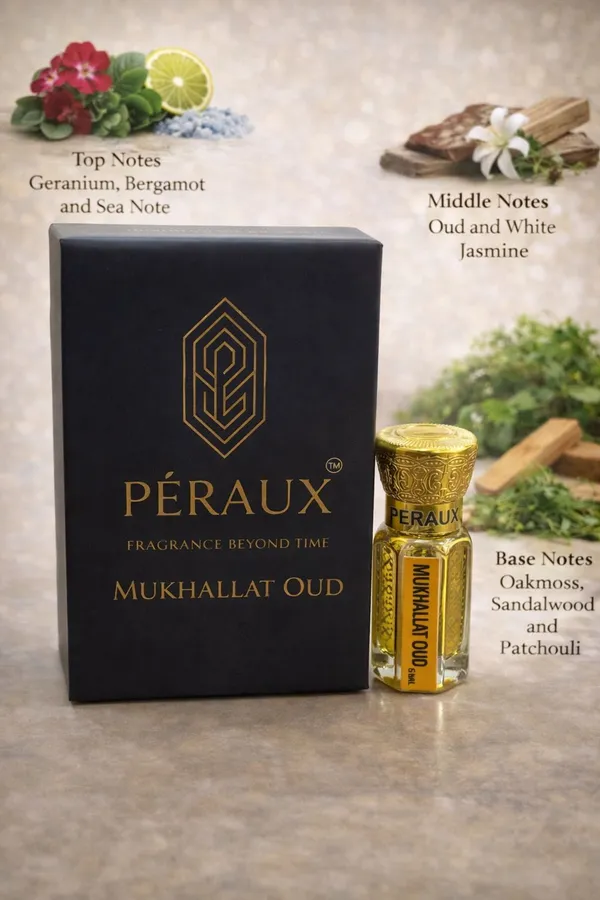 PERAUX_MUKHALLAT_OUD_Attar_–_6ml_|_Alcohol_Free_|_Long_Lasting_|_Unisex_Herbal_Attar_(Oud_(agarwood))