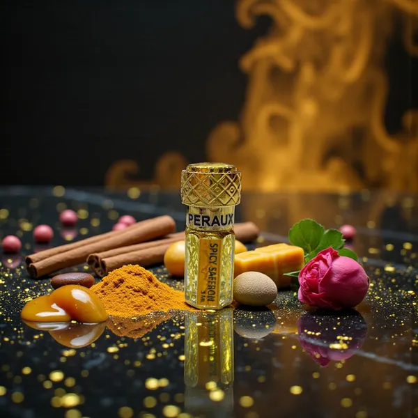 PERAUX_Spicy_Saffron_Attar–3ml|Alcohol_Free|Long_Lasting|Unisex_Herbal_Attar_(Saffron)