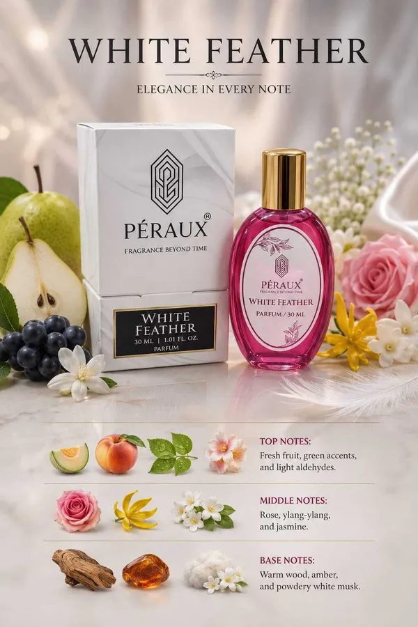 PERAUX_WHITE_FEATHER_|_Premium_Soft_&_Elegant_Fragrance_|_Unisex_Perfume_|_30_ML_Perfume__-__30_ml_(For_Men_&_Women)