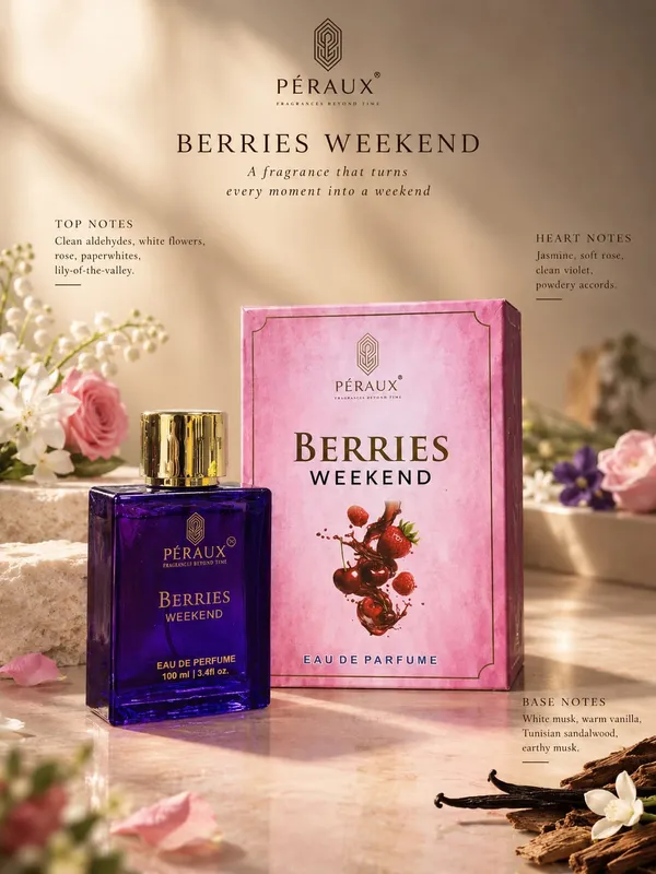 PÉRAUX_Berries_Weekend_Eau_De_Parfum_for_Women_–_100_ML_|_Fruity_&_Fresh_Long-Lasting_Fragrance