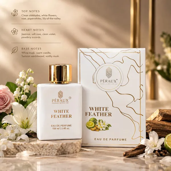 PÉRAUX_White_Feather_Eau_De_Parfum_for_Women_–_100_ML_|_Soft,_Floral_&_Elegant_Long-Lasting_Fragrance
