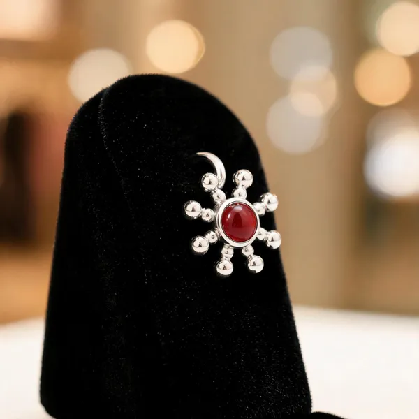 Silver_Tone_&_Red_925_Silver_Nose_Ring_For_Women
