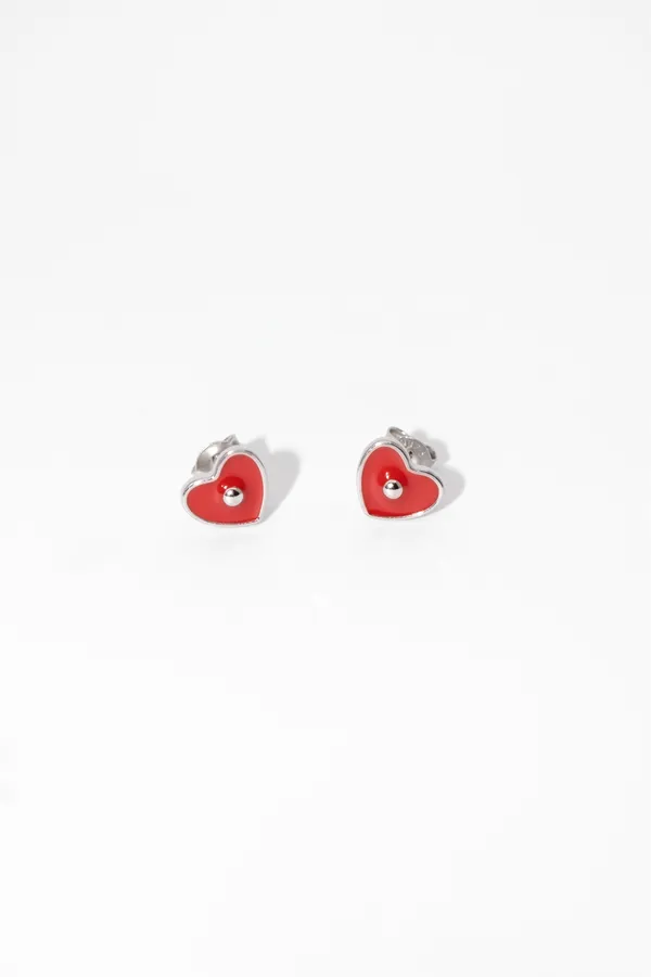 Ruby_Heart_Red_Enamel_CZ_Silver_Stud_Earrings_(925_Sterling_Silver)