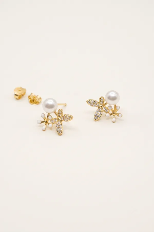 Gold-Tone_Pearl_Floral_Stud_Earrings_for_Women