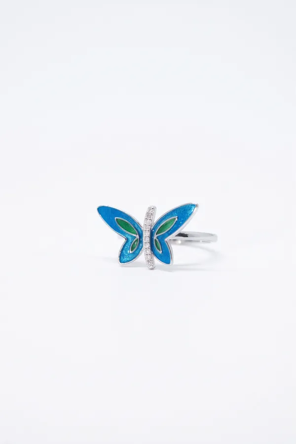 Blue_Enamel_Butterfly_Ring_for_Women