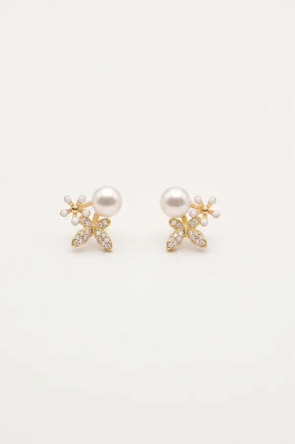Gold-Tone_Pearl_Floral_Stud_Earrings_for_Women
