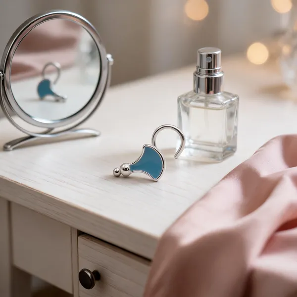 Silver_Tone_&_Blue_925_Silver_Earrings_For_Women