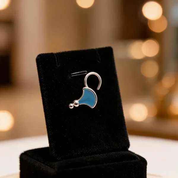 Silver_Tone_&_Blue_925_Silver_Earrings_For_Women
