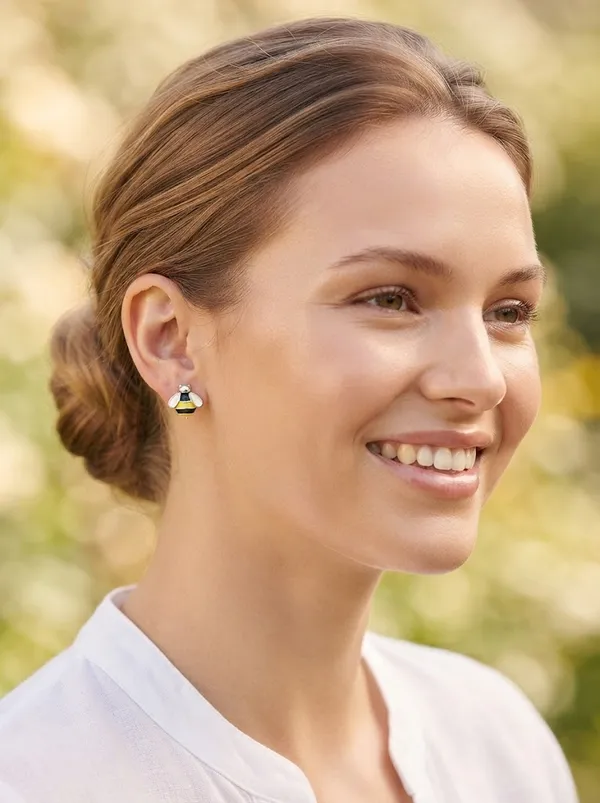 925_Sterling_Silver_Enamel_Bumble_Bee_Stud_Earrings_for_Women_and_Girls