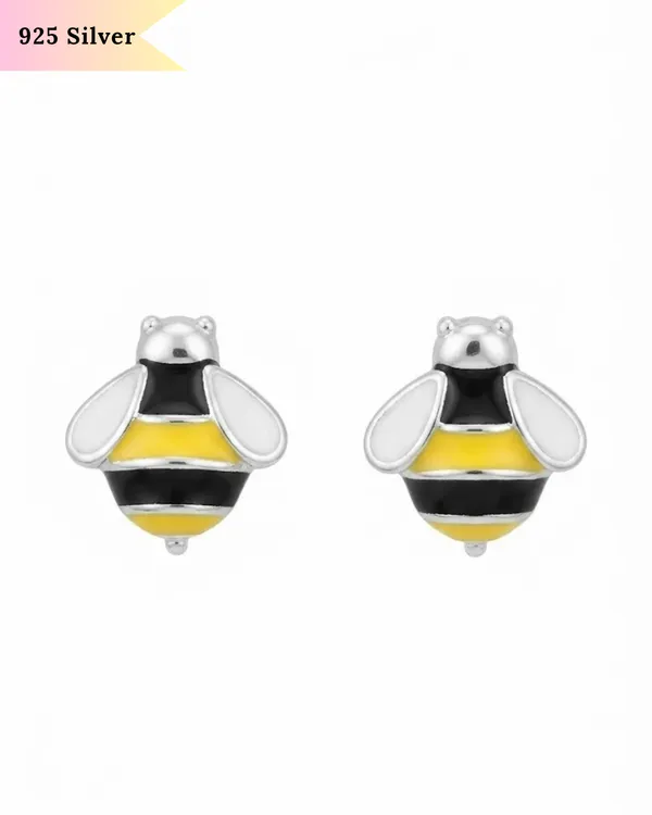 925_Sterling_Silver_Enamel_Bumble_Bee_Stud_Earrings_for_Women_and_Girls