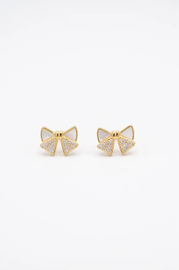 Gold-Tone_Crystal_Bow_Stud_Earrings_For_Women