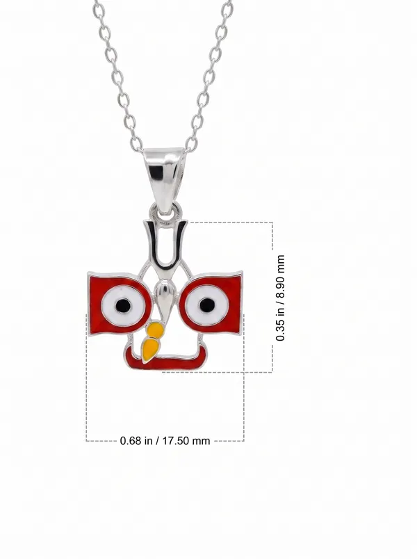 Silver_&_Red_925_Silver_Jagannath_Necklace_For_Women