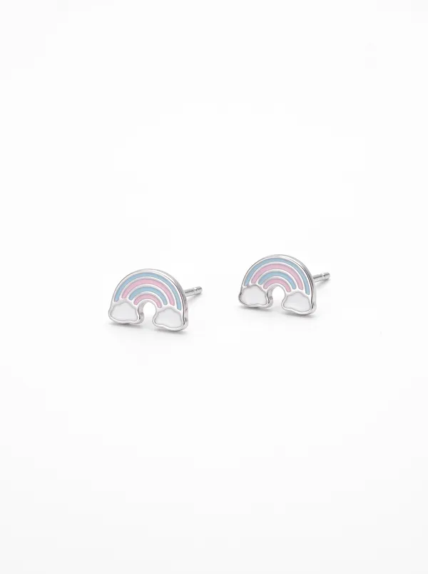 Pastel_Rainbow_&_Clouds_Enamel_Silver_Stud_Earrings_(925_Sterling_Silver)