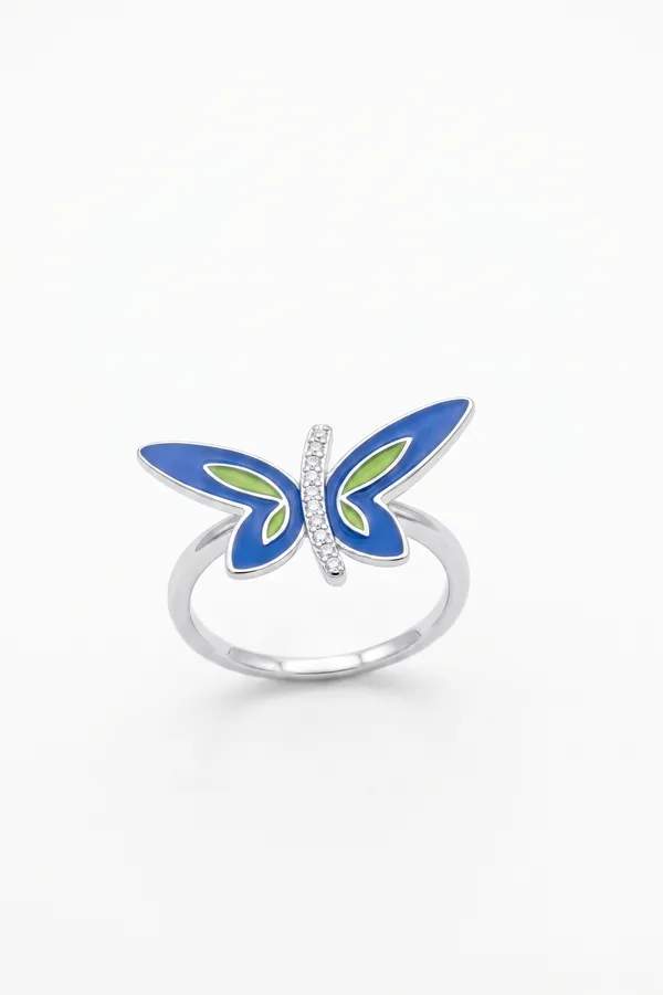 Blue_Enamel_Butterfly_Ring_for_Women