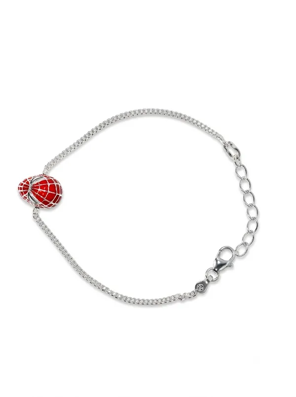Spider-Hero_Red_Enamel_Kids'_925_Silver_Bracelet