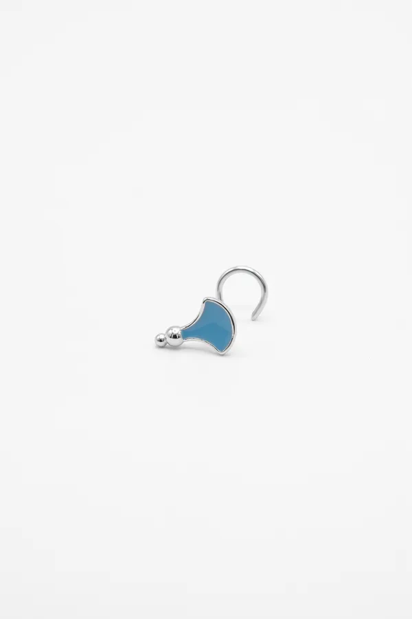 Silver_Tone_Blue_Enamel_Drop_Earring_for_Women