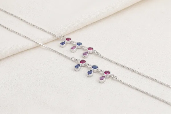Silver-Tone_Multicolour_Stone_Anklet_Set_for_Women