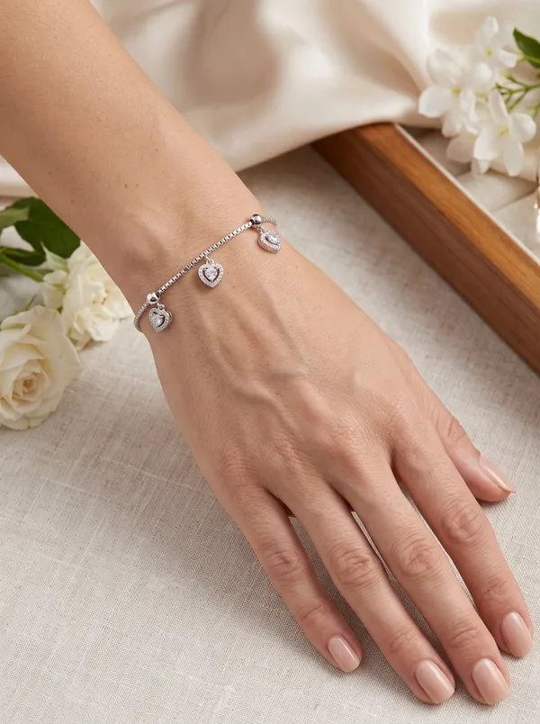 Silver_Tone_925_Silver_Braclate_For_Women