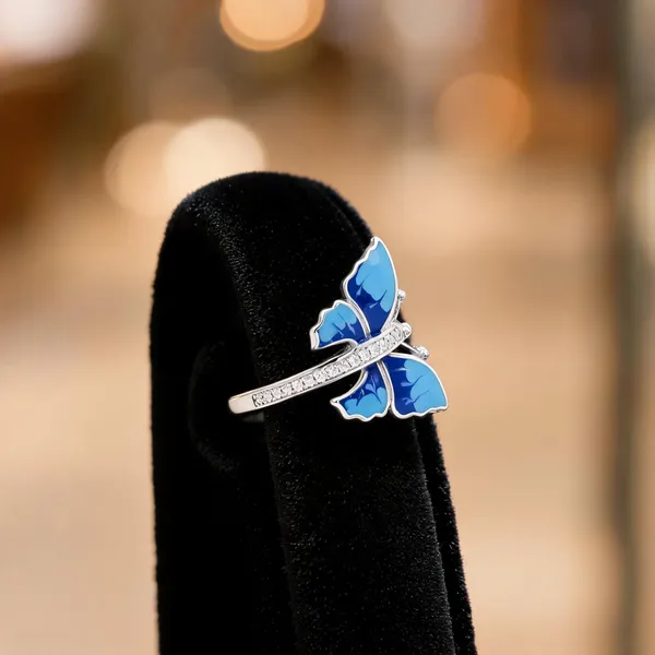 Silver_Tone_&_Blue_925_Silver_Ring_For_Women