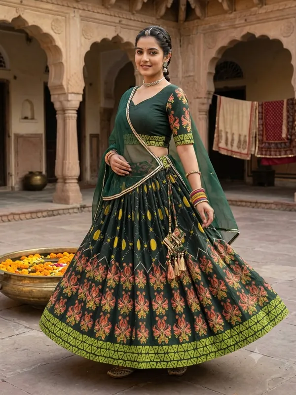 Green_Polyester_Flared_Lehenga_Choli_For_Women