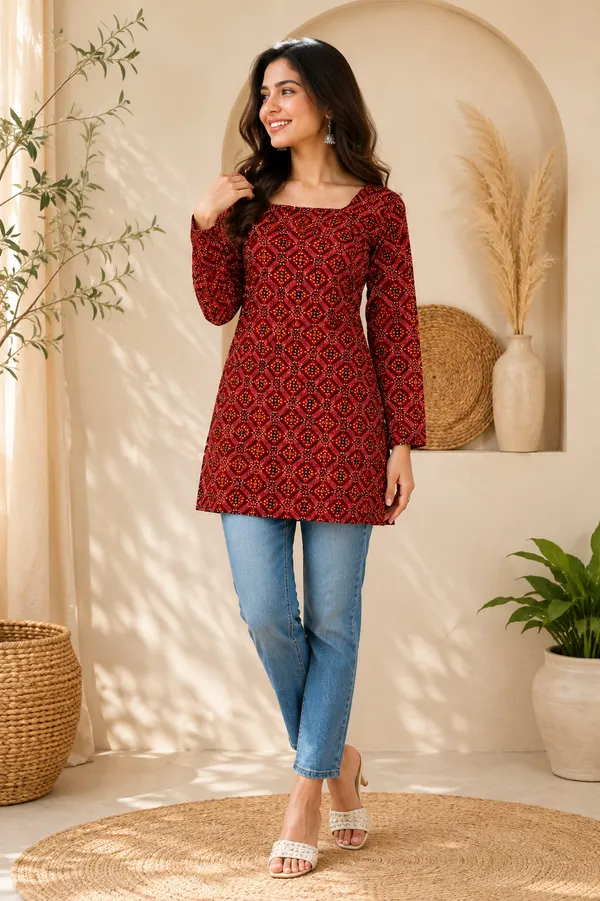 Red_Polyester_Straight_Kurta_For_Women