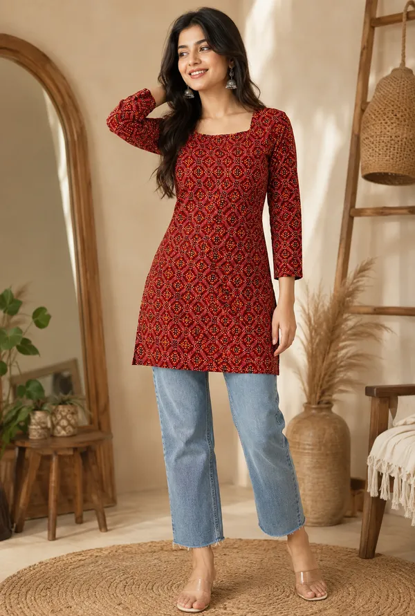 Red_Polyester_Straight_Kurta_For_Women