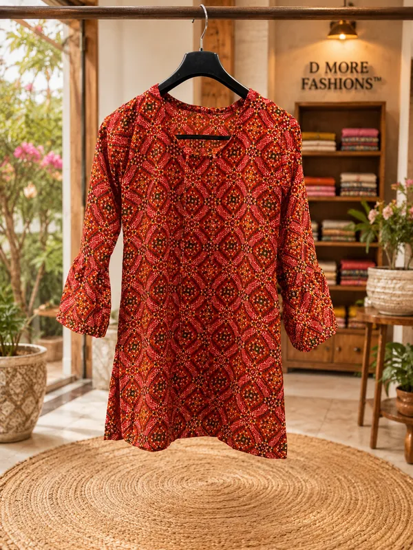 Red_Polyester_Straight_Kurta_For_Women