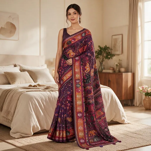 Purple_Silk_Straight_Saree_With_Blouse_For_Women
