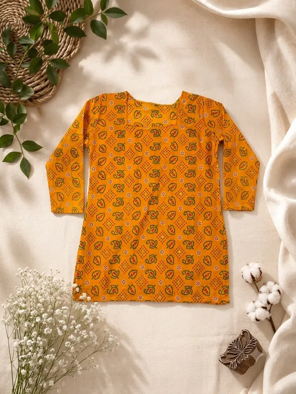 Orange_Polyester_Straight_Kurta_For_Women