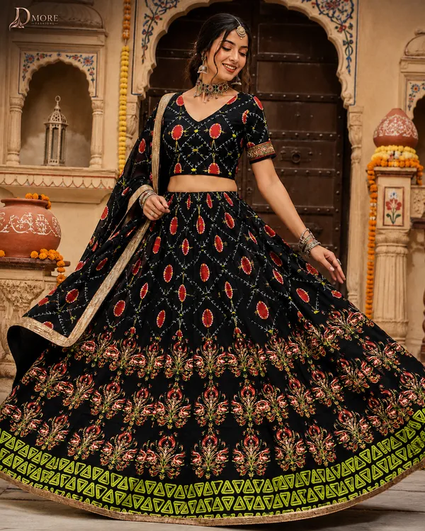 Black_Polyester_Printed_Lehenga_Choli_For_Women